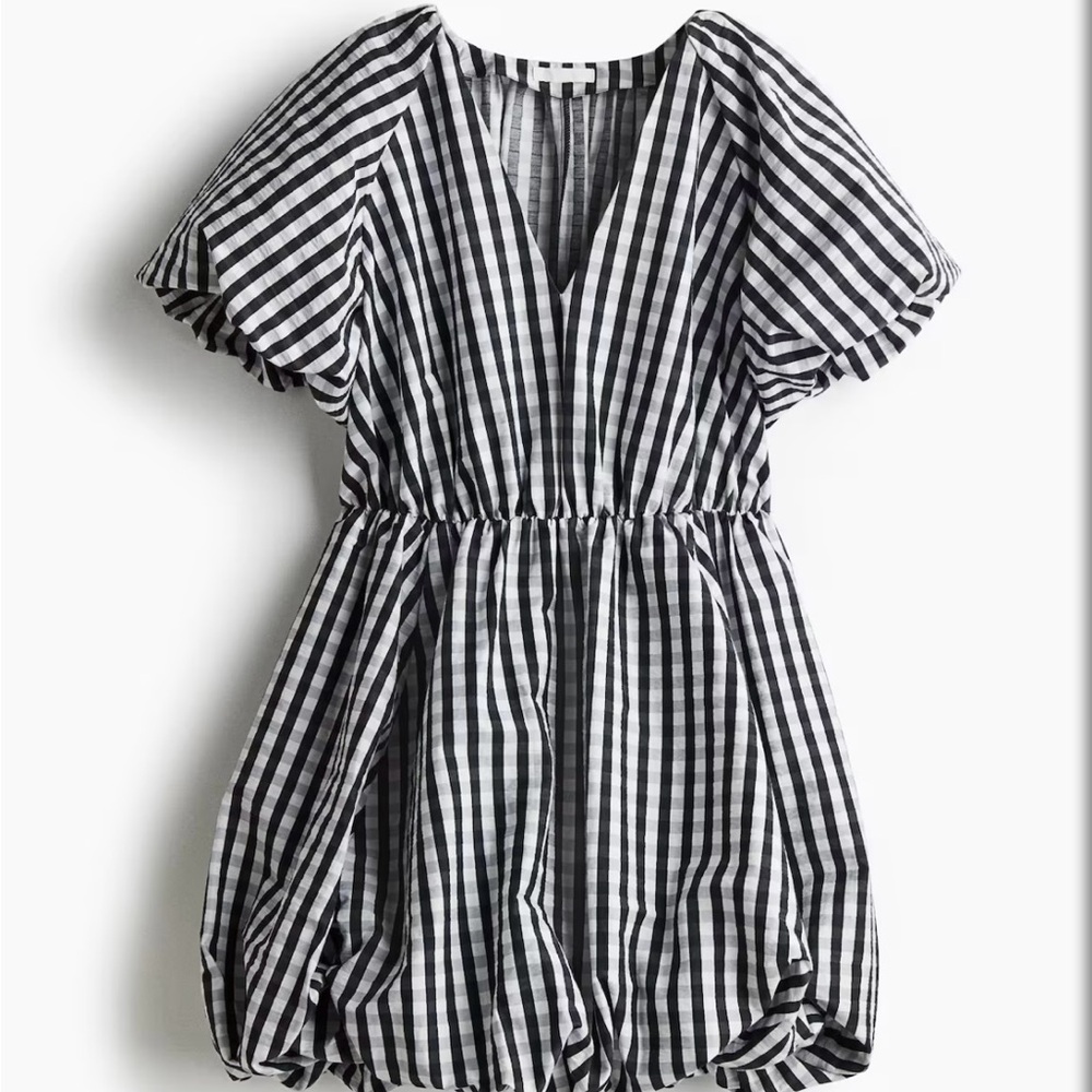 H&M Black and White Striped Mini Dress